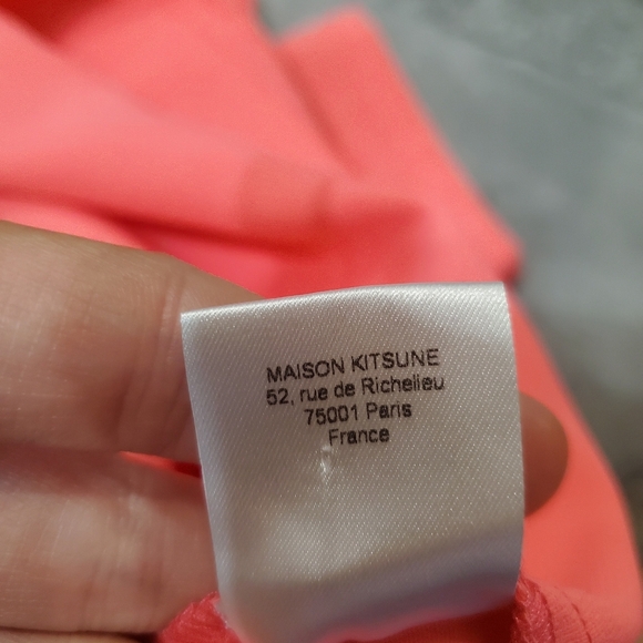 Maison Kitsuné Paris Coral Polyester Sweatshirt. Neon Pink. Embroidered. M. - Picture 5 of 11